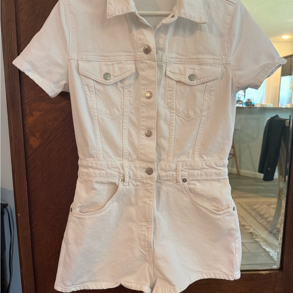 Zara Cream Short Sleeve Romper